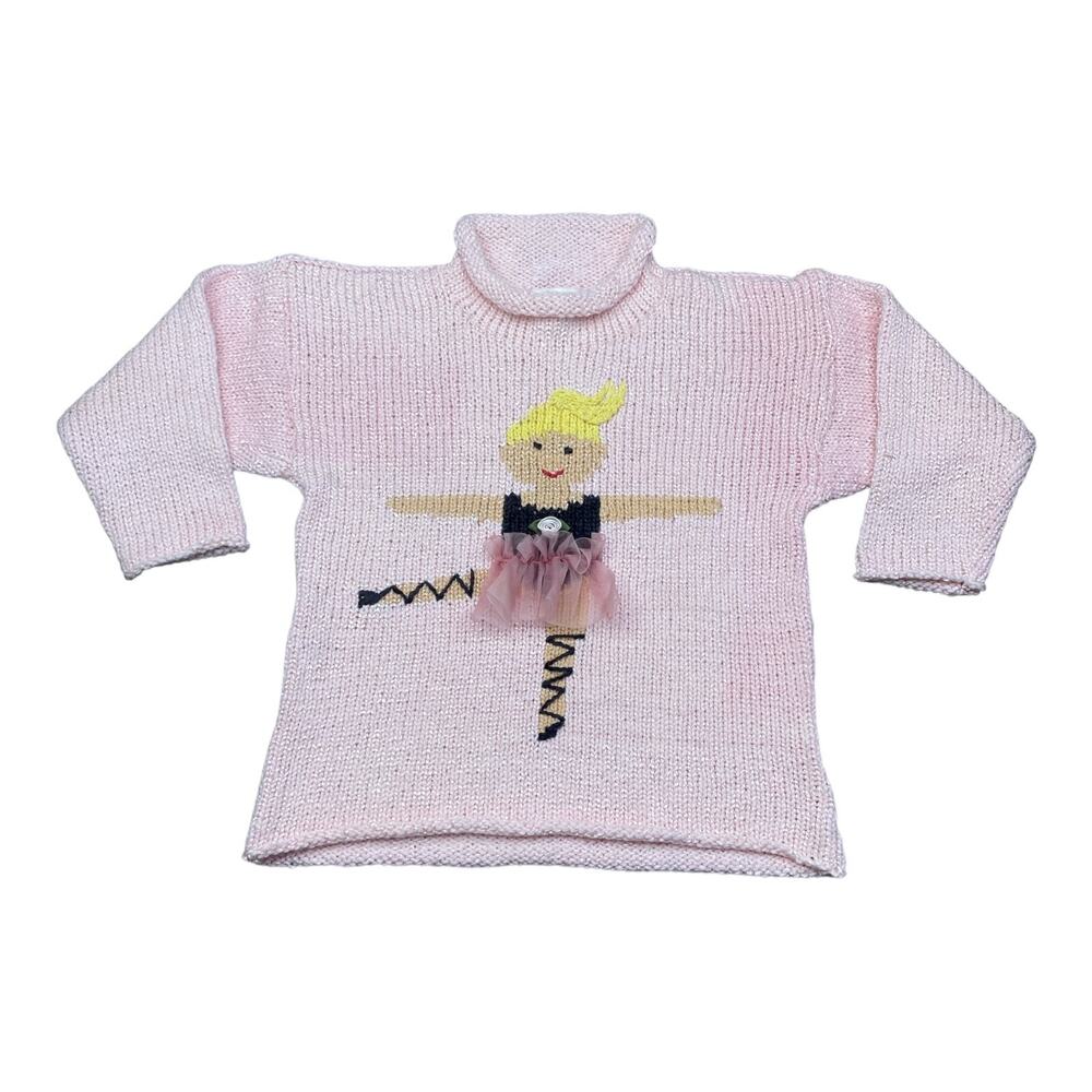 Suss Design Toddler Girl's Pink Knit Ballerina Sweater Size 4